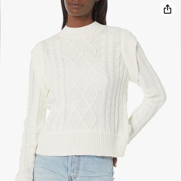 NWT Calvin Klein Jeans | Petite Porcelain Crewneck Effortless Comfort Sweater PS - Picture 1 of 7